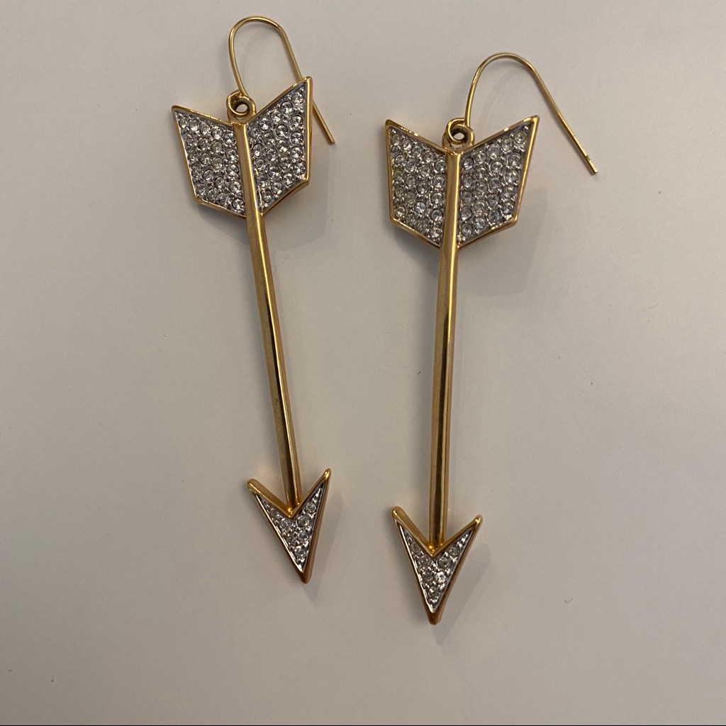 Cc Skye Pave Crystal Arrow Earrings